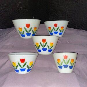 Vintage Fire King Tulips Bowls